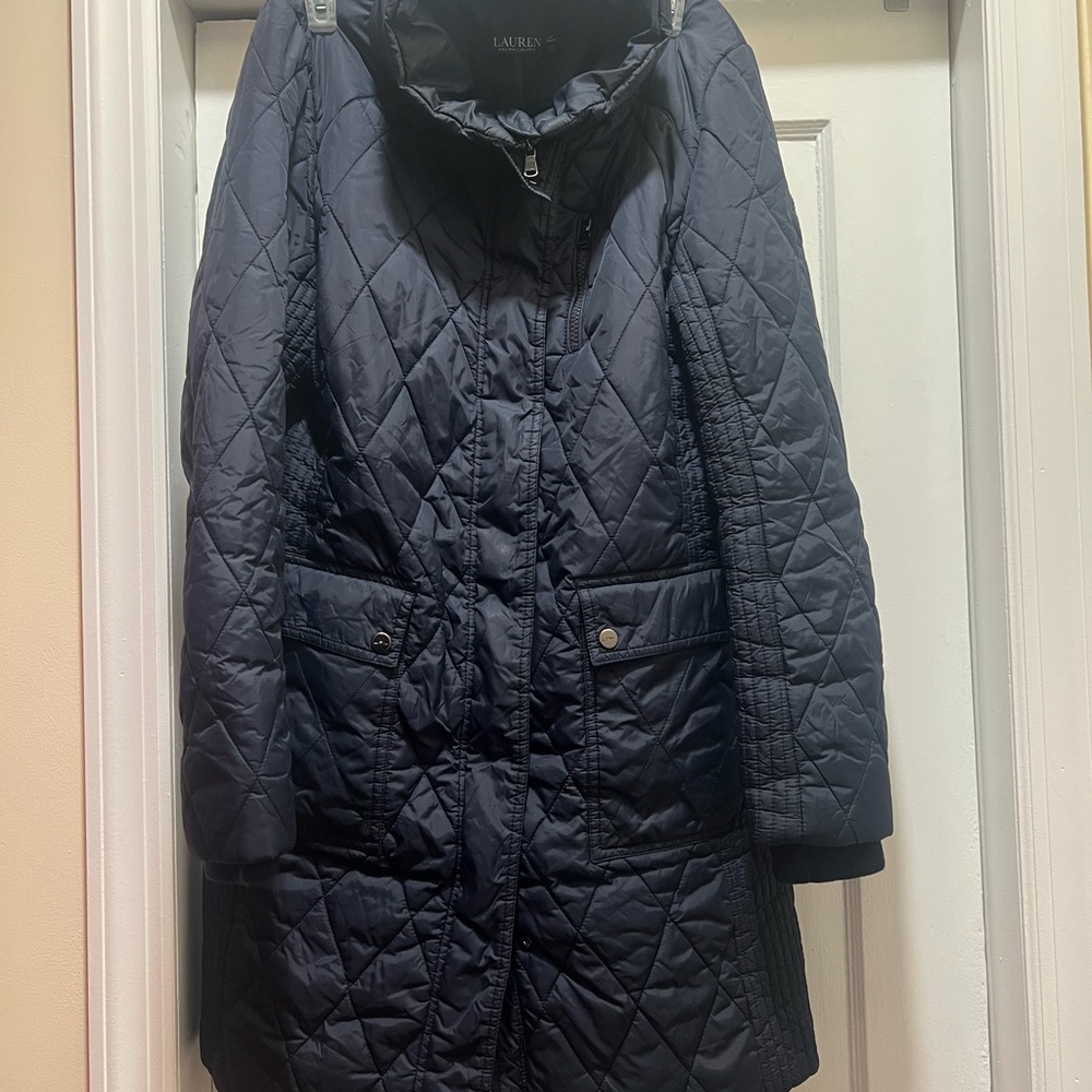 Lauren Ralph Lauren Quilted Dark Blue Puffer Coat